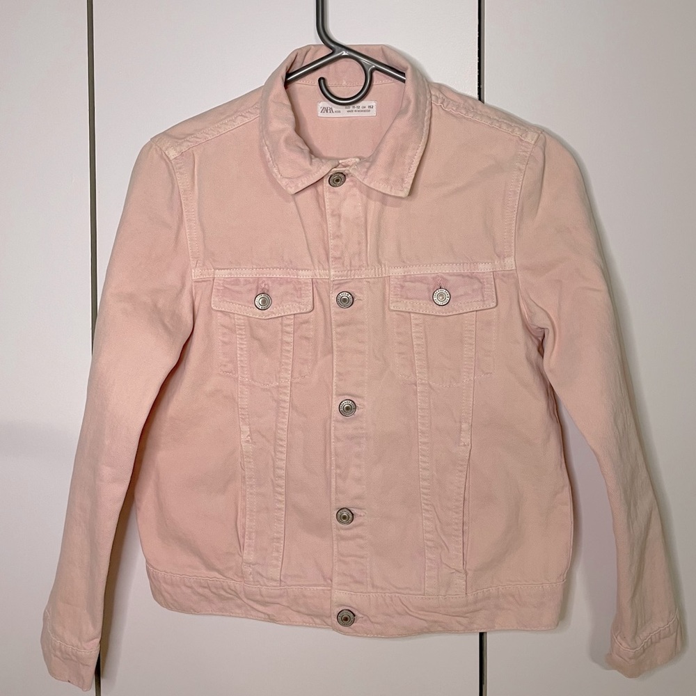 Zara Denim Jacket for Girls - Pink, Size 11-12